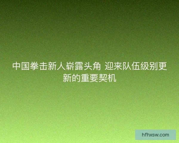 中国拳击新人崭露头角 迎来队伍级别更新的重要契机